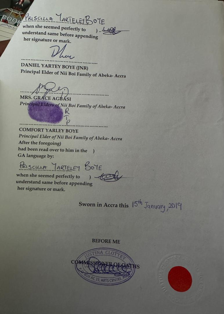 Nii Boi Family Head Appointment (2019) — Signatures