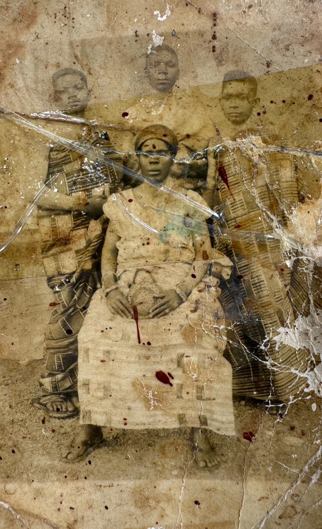 Madam Akwaley Anan — Seated with Attendants